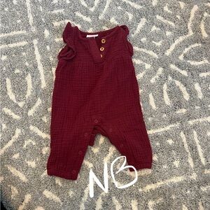 Cat & Jack Maroon Ruffled Romper